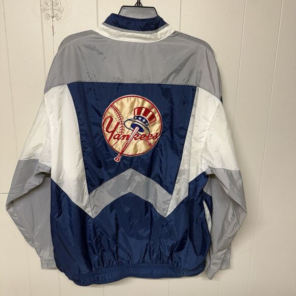Vtg 90s New York Yankees MLB Starter Full Zip Windbreaker Light Jacket Men L EUC - Picture 12 of 12